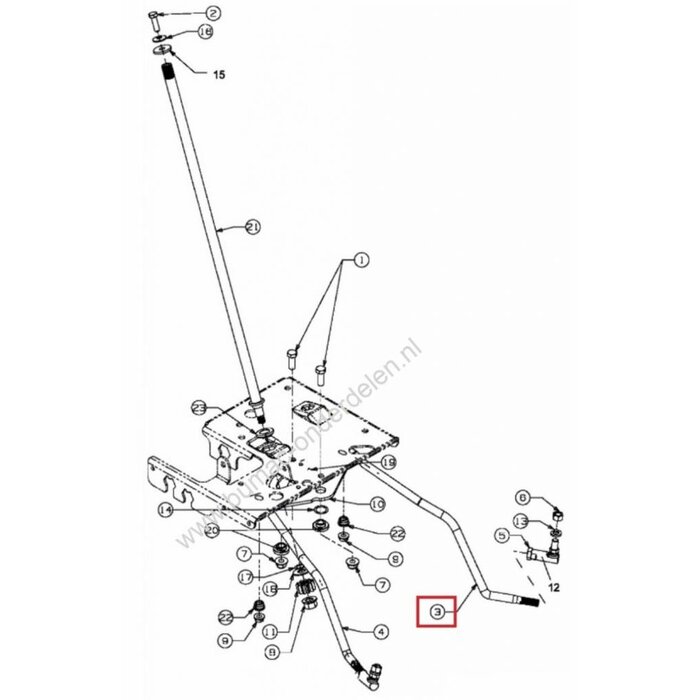 Stuurstang Links voor MTD, Gutbrod, Wolf, CubCadet, YardMan, Bolens, Zitmaaier, Tuintrekker SN135A, SN150A, GLX92, GLX105, GLX107, GLX117, HG616, HM5150, HM5220, JE135, JE150, JN135, JN150, JN155, JN175, JN200, MF36, MF42