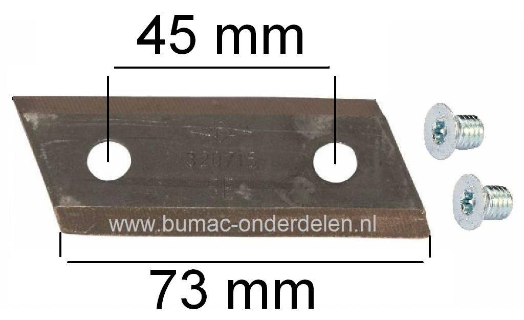 Hakselaar Mes voor ALKO H1600 - TCS2200 - BV2200 - H2200TCS - TCS3200, Al-ko Hakselaarmes met 2 Torx Bouten M8 x 10