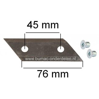 Hakselaar Mes voor ALKO Dynamic H1800 - H2200 - H2200RS - H3000 - H3200, Newtec - Power Slider - Avantec, Al-ko Hakselaarmes met 2 Torx Bouten M8 x 10