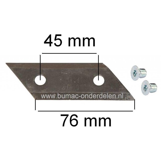 Hakselaar Mes voor ALKO Dynamic H1800 - H2200 - H2200RS - H3000 - H3200, Newtec - Power Slider - Avantec, Al-ko Hakselaarmes met 2 Torx Bouten M8 x 10