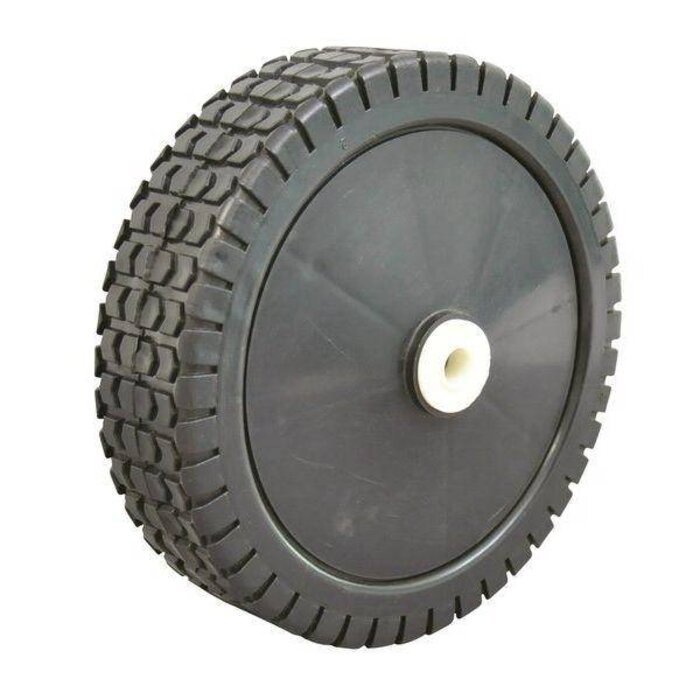 Plastic Wiel Ø 150 mm met Reductie bussen voor Grasmaaier, Elektromaaier, Ontmosser en Verticuteermachine.