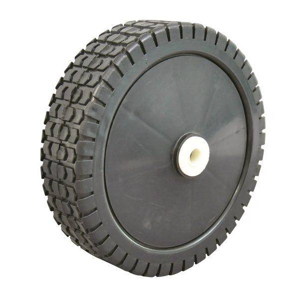 Plastic Wiel Ø 150 mm met Reductie bussen voor Grasmaaier, Elektromaaier, Ontmosser en Verticuteermachine.