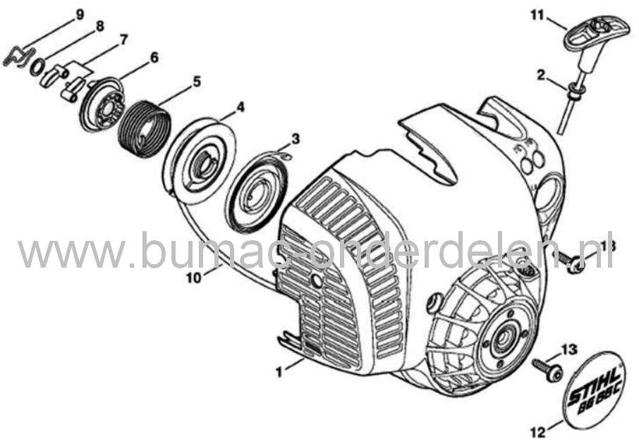 Startveer voor Stihl Heggenschaar, Bladblazer, Bladzuiger, Starterveer voor Stihl HS46, HS46C, HS56, HS56C, HS81, HS81R, HS81RC, HS81T, HS81TC, HS82, HS82R, HS82T, HS86, HS86R, HS86T, BG56, BG56C, BG66, BG66C, BG86, BG86C, BR200, SH56C, SH86, SH86C onderd