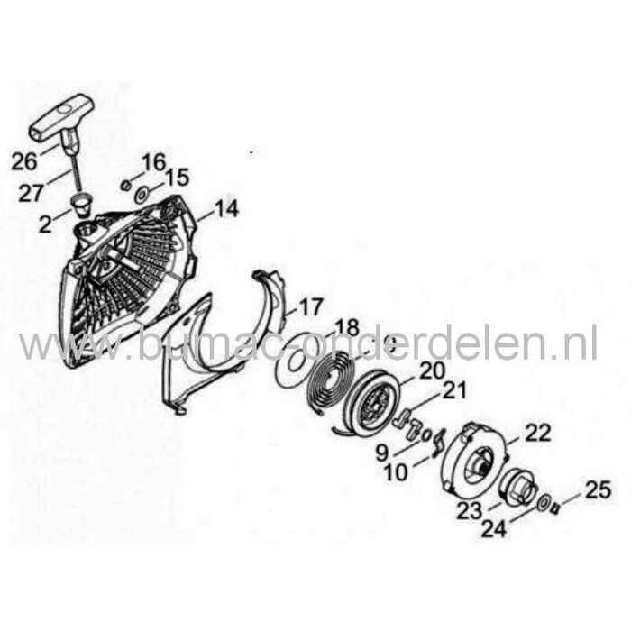 Startpal voor Stihl Ergostart - Easy2start Systeem op Kettingzaag, Bladblazer, Heggenschaar en Bosmaaier, Stihl Startpal voor MS171, MS181, MS192, MS201, MS210, MS211, MS230, MS231, MS241, MS251, MS261, MS271, MS291, BG56, BG66, BG86, HS81, HS86, SH56, S