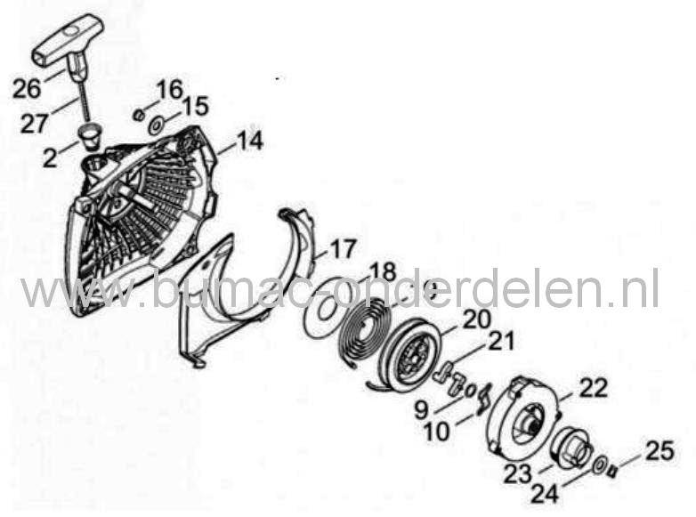 Startveer voor Stihl Ergostart - Easy2start Startmechanisme op Kettingzaag 020, MS150TC, MS170, MS171, MS180, MS181, MS192, MS200, MS201, MS210, MS211, MS230, MS250, MS261, MS271, MS291, MC200