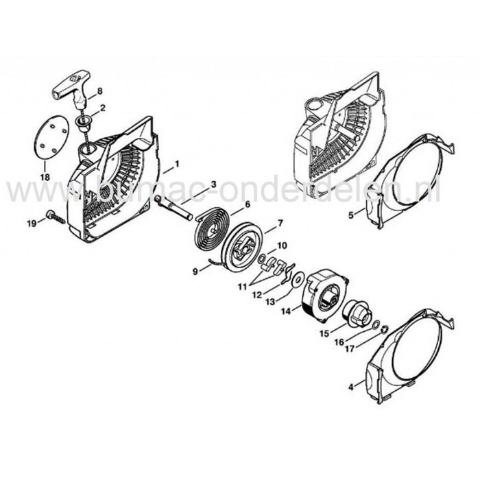 Stihl Meenemer voor Ergostart - Easy2start Startmechanisme op Kettingzaag MS210, MS230, MS250 Stihl Meenemer voor MS 210 C, MS 230 C, MS 250 C Kettingzaag, Motorzaag, onderdeel