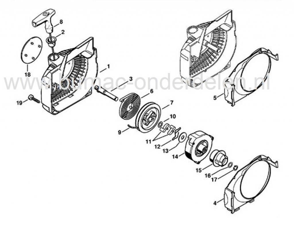 Stihl Meenemer voor Ergostart - Easy2start Startmechanisme op Kettingzaag MS210, MS230, MS250 Stihl Meenemer voor MS 210 C, MS 230 C, MS 250 C Kettingzaag, Motorzaag, onderdeel