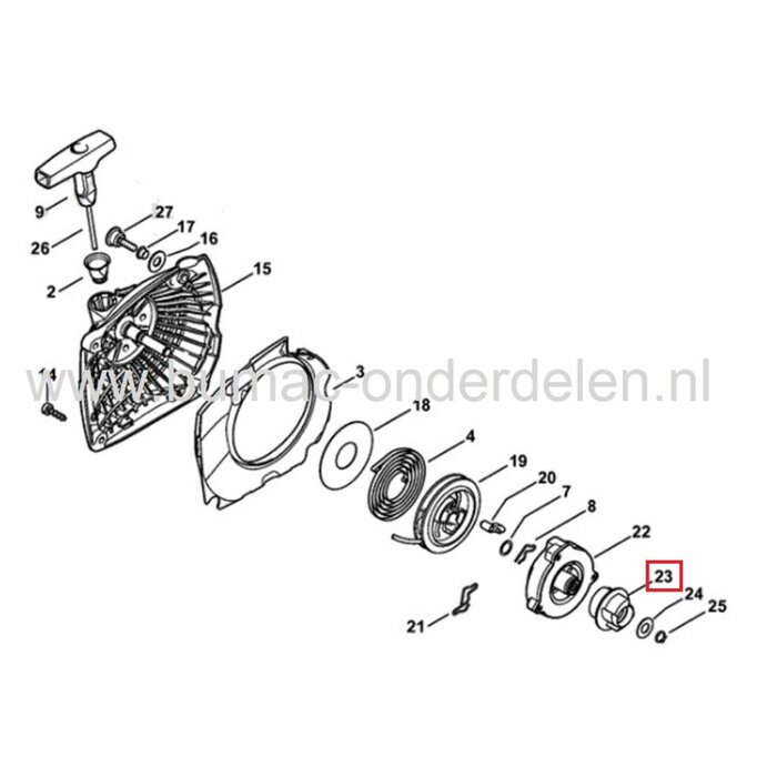 Stihl Meenemer voor Ergostart - Easy2start Startmechanisme voor Stihl Kettingzaag MS231, MS241, MS251, Stihl Meenemer voor Stihl MS 231, MS 231 CBE, MS 241, MS 241 CBE, MS 251, MS 251 CBE, MS 251 CBEQ Motorzaag onderdeel