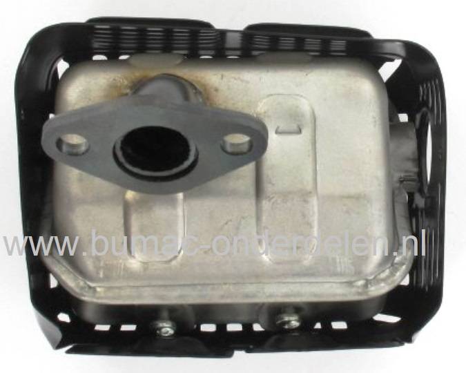 Uitlaat voor Honda GX110 - GX120 - GX140 - GX160 Motor op Waterpomp - Tuinfrees - Generator - Trilplaat - Houtversnipperaar - Aggregaat enz, Uitlaat met Hitteschild Compleet