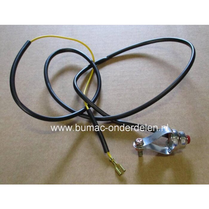 Stopschakelaar - Drukschakelaar voor Grasmaaier - Kooimaaier - Kantensnijder - Tuinfrees - Motor Kruiwagen - Trilplaat - Trilspaan - Hakfrees - Verticuteermachine Motorstopschakelaar