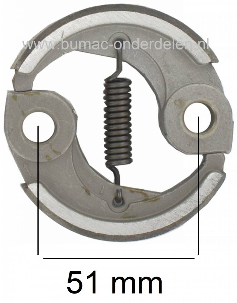 Koppeling voor Kawasaki KT17 - TD33 - TD40 - TD48 - TG33 - TJ045E Motoren op Bosmaaier - Bermmaaier - Strimmer, Alko BC330 - BC400 - BC480 Bosmaaiers Centrifugaalkoppeling Kawasaki, Centrifugaal Koppelingen, onderdeel