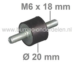 Antivibratierubber Universeel voor Grasmaaiers, Zitmaaiers, Frontmaaiers, Generator, Trilplaat, Waterpomp, Aggregaat, Tuinfrees, Houtversnipperaar, Hakfrees, Kart, Trillingsdempers, Ophangrubbers, Motorrubbers, Motorsteun, Vibratiedempers