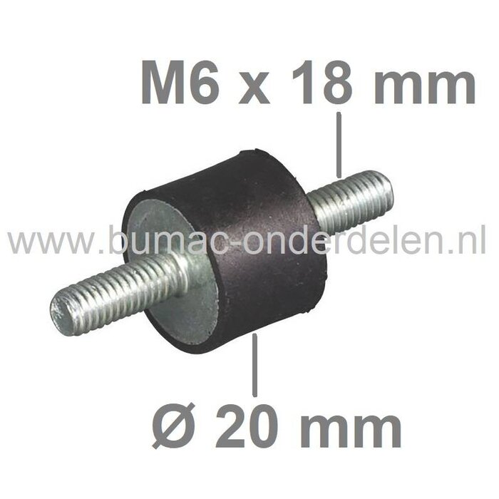 Antivibratierubber Universeel voor Grasmaaiers, Zitmaaiers, Frontmaaiers, Generator, Trilplaat, Waterpomp, Aggregaat, Tuinfrees, Houtversnipperaar, Hakfrees, Kart, Trillingsdempers, Ophangrubbers, Motorrubbers, Motorsteun, Vibratiedempers