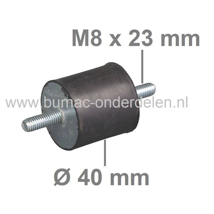 Trillingsdemper Universeel voor Zitmaaiers, Grasmaaiers, Generator, Aggregaat, Tuinfrees, Trilplaat, Houtversnipperaar, Waterpomp, Hakfrees, Kantensnijder, Kart, Antivibratierubbers, Ophangrubbers, Motorsteunen, Motorrubbers, Vibratiedempers,  onderdeel