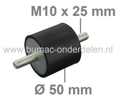 Antivibratierubber Universeel voor Grasmaaiers, Zitmaaiers, Frontmaaiers, Generator, Trilplaat, Waterpomp, Aggregaat, Tuinfrees, Houtversnipperaar, Hakfrees, Kart, Trillingsdempers, Ophangrubbers, Motorrubbers, Motorsteun, Vibratiedempers