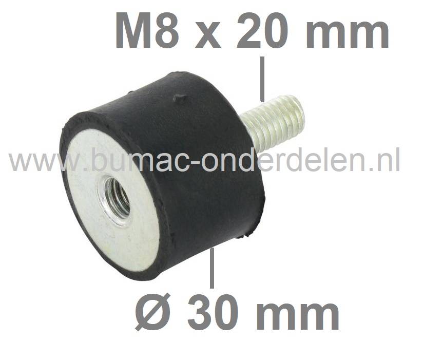 Trillingsdemper Universeel voor Zitmaaiers, Grasmaaiers, Generator, Aggregaat, Tuinfrees, Trilplaat, Houtversnipperaar, Waterpomp, Hakfrees, Kantensnijder, Kart, Antivibratierubbers, Ophangrubbers, Motorsteunen, Motorrubbers, Vibratiedempers