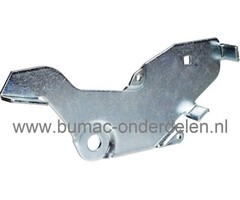 Plaat - Hevel voor Castelgarden, Stiga, Mountfield, Alpina, Dolmar, Honda, Viking, Motec, Johndeere en Sabre Zitmaaier Plaat voor Montage van Remblok en Spanpoelie op 122 Cm Maaidek van Zitmaaier, Tuintrekker Remhevel, Remhendel, Remplaat, Montageplaat