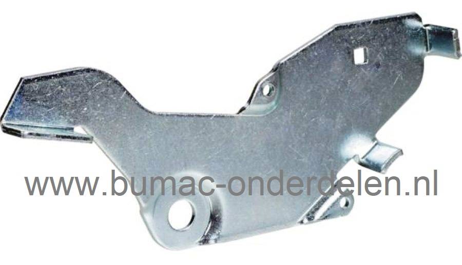 Plaat - Hevel voor Castelgarden, Stiga, Mountfield, Alpina, Dolmar, Honda, Viking, Motec, Johndeere en Sabre Zitmaaier Plaat voor Montage van Remblok en Spanpoelie op 122 Cm Maaidek van Zitmaaier, Tuintrekker Remhevel, Remhendel, Remplaat, Montageplaat