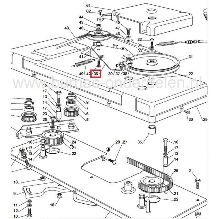 Plaat - Hevel voor Castelgarden, Stiga, Mountfield, Alpina, Dolmar, Honda, Viking, Motec, Johndeere en Sabre Zitmaaier Plaat voor Montage van Remblok en Spanpoelie op 122 Cm Maaidek van Zitmaaier, Tuintrekker Remhevel, Remhendel, Remplaat, Montageplaat