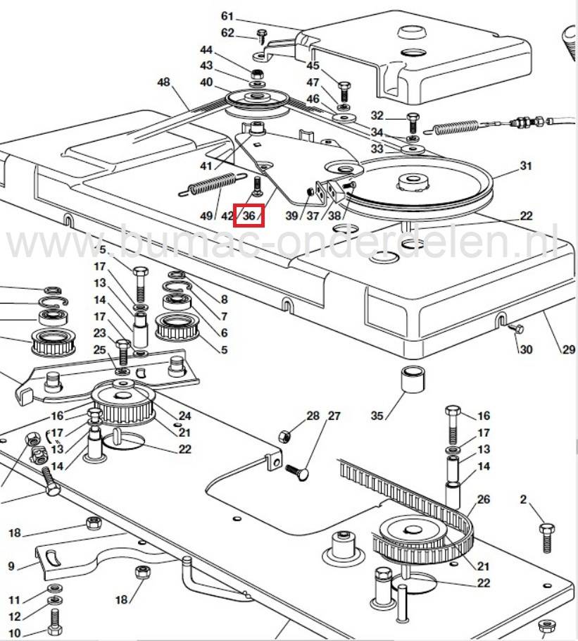 Plaat - Hevel voor Castelgarden, Stiga, Mountfield, Alpina, Dolmar, Honda, Viking, Motec, Johndeere en Sabre Zitmaaier Plaat voor Montage van Remblok en Spanpoelie op 122 Cm Maaidek van Zitmaaier, Tuintrekker Remhevel, Remhendel, Remplaat, Montageplaat