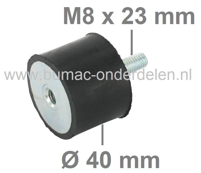 Motorrubber Universeel Type-B voor Grasmaaiers, Zitmaaiers, Frontmaaiers, Aggregaat, Houtversnipperaar, Trilplaat, Waterpomp, Tuinfrees, Hakfrees, Kantensnijder, Trillingsdempers, Vibratiedempers, Ophangrubbers, Motorrubbers