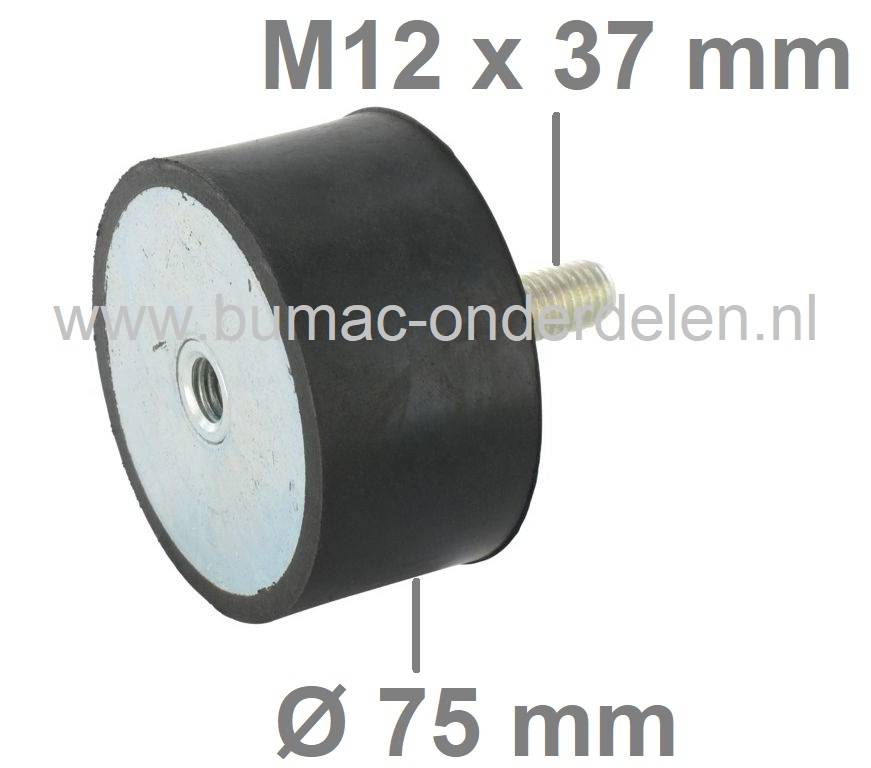 Ophangrubber Type-B Universeel voor Zitmaaiers, Grasmaaiers, Generator, Aggregaat, Tuinfrees, Trilplaat, Houtversnipperaar, Waterpomp, Hakfrees, Kantensnijder, Kart, Trillingsdempers, Antivibratierubbers, Motorsteunen, Motorrubbers, Vibratiedempers