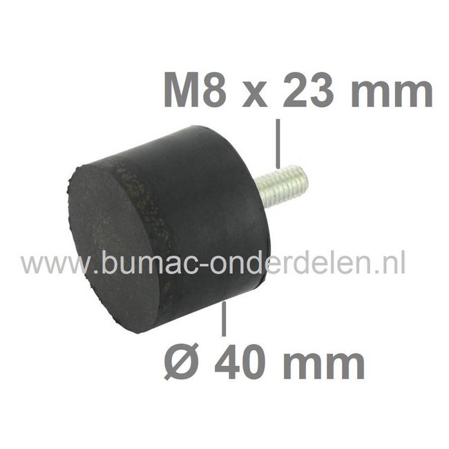 Motorrubber Universeel Type-D voor Grasmaaiers, Zitmaaiers, Frontmaaiers, Aggregaat, Houtversnipperaar, Trilplaat, Waterpomp, Tuinfrees, Hakfrees, Kantensnijder, Trillingsdempers, Vibratiedempers, Ophangrubbers, Motorrubbers