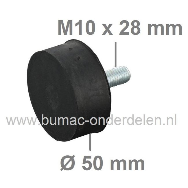 Motorrubber Universeel Type-D voor Grasmaaiers, Zitmaaiers, Frontmaaiers, Aggregaat, Houtversnipperaar, Trilplaat, Waterpomp, Tuinfrees, Hakfrees, Kantensnijder, Trillingdemper, Vibratiedemper, Ophangrubber, Motorrubber