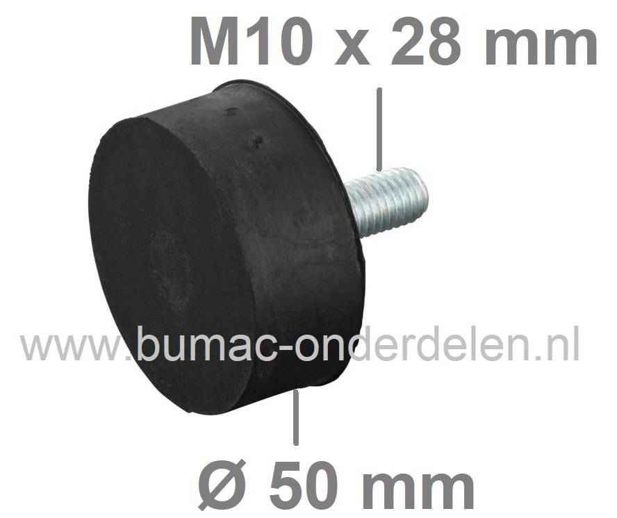 Motorrubber Universeel Type-D voor Grasmaaiers, Zitmaaiers, Frontmaaiers, Aggregaat, Houtversnipperaar, Trilplaat, Waterpomp, Tuinfrees, Hakfrees, Kantensnijder, Trillingdemper, Vibratiedemper, Ophangrubber, Motorrubber