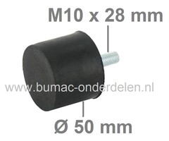Motorrubber Universeel Type-D voor Grasmaaiers, Zitmaaiers, Frontmaaiers, Aggregaat, Houtversnipperaar, Trilplaat, Waterpomp, Tuinfrees, Hakfrees, Kantensnijder, Trillingsdempers, Vibratiedempers, Ophangrubbers, Motorrubbers