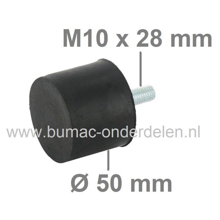 Motorrubber Universeel Type-D voor Grasmaaiers, Zitmaaiers, Frontmaaiers, Aggregaat, Houtversnipperaar, Trilplaat, Waterpomp, Tuinfrees, Hakfrees, Kantensnijder, Trillingsdempers, Vibratiedempers, Ophangrubbers, Motorrubbers