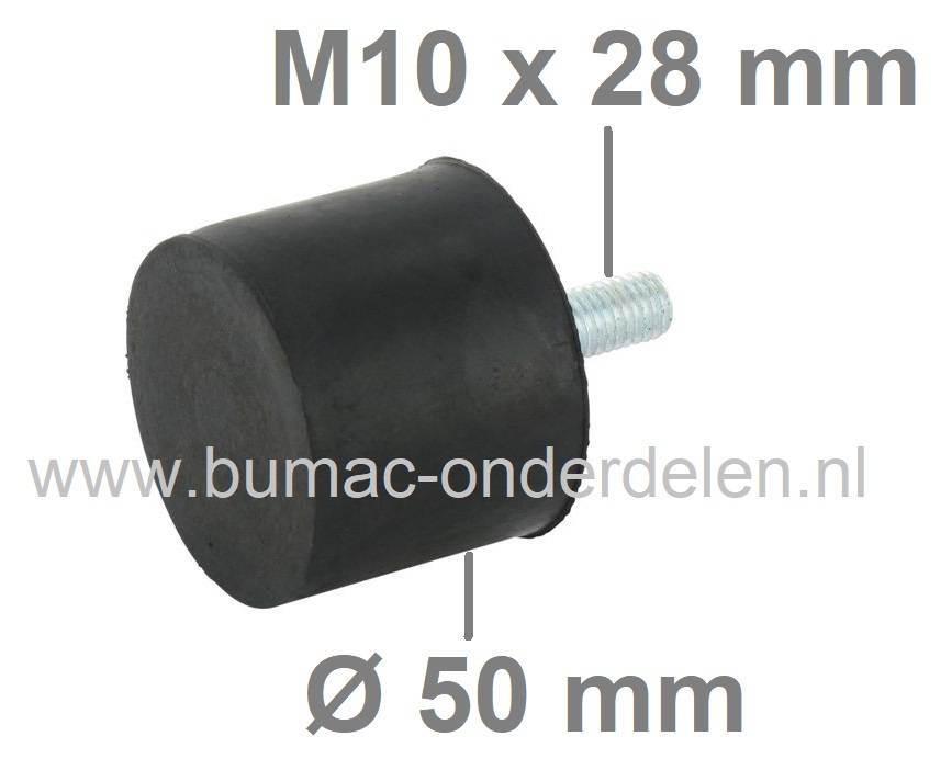 Motorrubber Universeel Type-D voor Grasmaaiers, Zitmaaiers, Frontmaaiers, Aggregaat, Houtversnipperaar, Trilplaat, Waterpomp, Tuinfrees, Hakfrees, Kantensnijder, Trillingsdempers, Vibratiedempers, Ophangrubbers, Motorrubbers