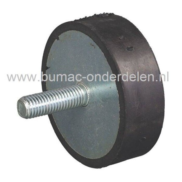 Motorrubber Universeel Type-D voor Grasmaaiers, Zitmaaiers, Frontmaaiers, Aggregaat, Houtversnipperaar, Trilplaat, Waterpomp, Tuinfrees, Hakfrees, Kantensnijder, Trillingsdempers, Vibratiedempers, Ophangrubbers, Motorrubbers