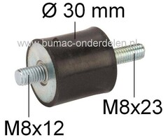 Antivibratierubber voor AS-Motor 21 165/3, 26 AH8, 29 AH9, 27/3, 28/3, 28/4, AS21-165, AS26-AH8, Ruwterreinmaaiers, Grasmaaiers, Trillingsdempers, Ophangrubbers, Vibratiedempers, Motorrubbers
