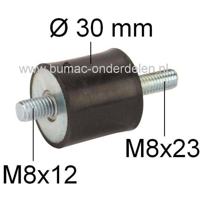 Antivibratierubber voor AS-Motor 21 165/3, 26 AH8, 29 AH9, 27/3, 28/3, 28/4, AS21-165, AS26-AH8, Ruwterreinmaaiers, Grasmaaiers, Trillingsdempers, Ophangrubbers, Vibratiedempers, Motorrubbers