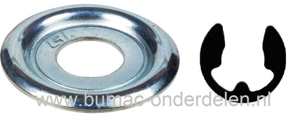 Clip met Borgplaat voor Stihl Kettingzaag, Motorzaag, Bandenzaag, Clip - Plaat voor het Monteren van Koppelingstrommel Stihl 017, 018, 019 T, 021, 023, 024, 025, 026, 028, 029, 034, 036, 039, 044, MS170, MS171, MS180, MS181, MS190, MS210, MS211, MS230, MS