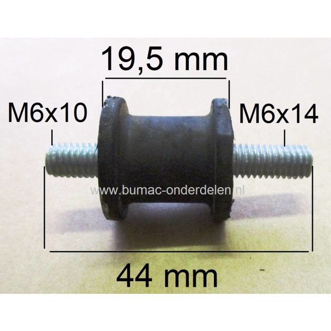 Vibratiedemper voor KAAZ en OLEO MAC Tuinmachines, Bosmaaier, Grasmaaier, Ruwterreinmaaier, Trimmer, Zitmaaier, Generator Aggregaat, Waterpomp, Trilplaat, Tuinfrees, Houtversnipperaar, Kaaz, Oleo-Mac Trillingsdemper, Antivibratierubber, Ophangrubber