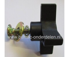 Knop voor vastzetten van Hoogteinstelling Grasveger 14-001 Knop met drukpkaat, Sluitplaat en Borstbout