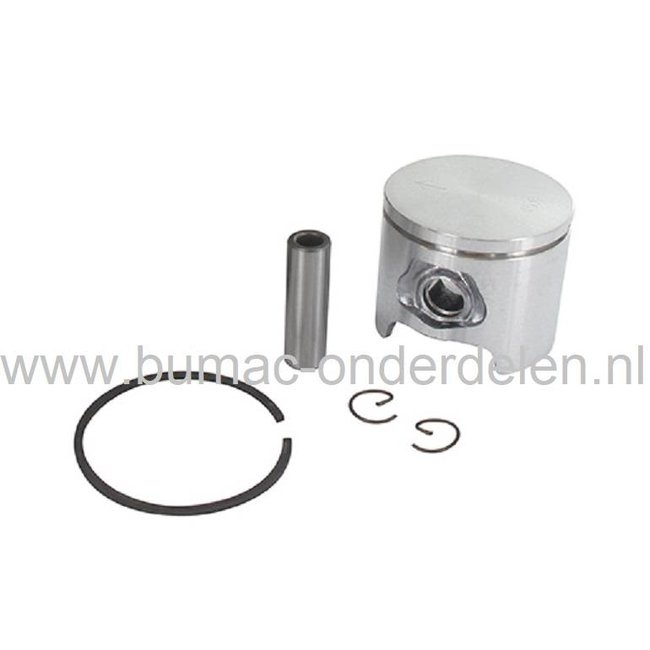 Zuiger Ø 45 mm voor Husqvarna, Jonsered, Partner, McCulloch Benzinekettingzaag, Motorzaag, Zuigerset Compleet met Zuiger, Zuigerveer, Pistonpen en Borgclips voor HUSQVARNA 353, JONSERED CS2152, ELECTROLUX Kettingzagen, Motorzagen