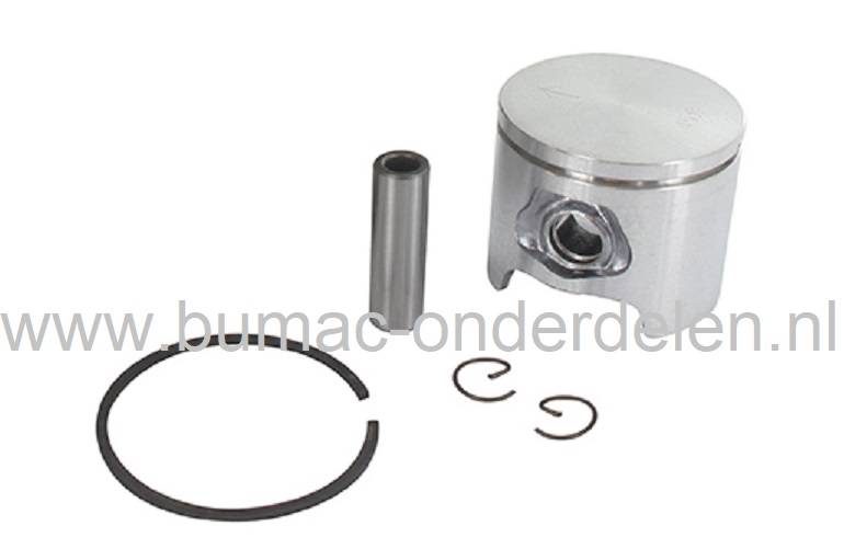 Zuiger Ø 45 mm voor Husqvarna, Jonsered, Partner, McCulloch Benzinekettingzaag, Motorzaag, Zuigerset Compleet met Zuiger, Zuigerveer, Pistonpen en Borgclips voor HUSQVARNA 353, JONSERED CS2152, ELECTROLUX Kettingzagen, Motorzagen