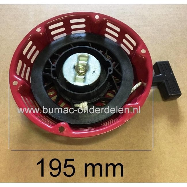 Handstarter voor Honda - Loncin Motor, Honda GX240, GX270, Loncin G240F, G240FD, G270F, G270FD  Motor op Trilplaat - Kart - Kloofmachine - Houtversnipperaar - Zodensnijder - Tuinfrees Honda GX 240, GX 270 Motor