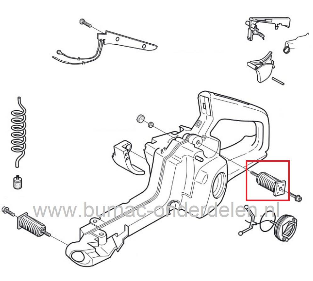 Trillingdemper voor Husqvarna 340, 345, 346, 350, 353, 357, 359, 340EPA, 345EPA, 350EPA, 359EPA, 357XPMotorzaag, Kettingzaag, Vibratiedemper, Ophangrubber, Trillingsdemper, Anti Vibratierubber, Jonsered, onderdeel, XP, EPA