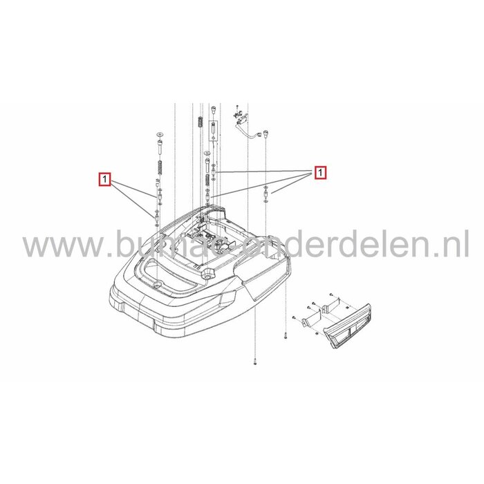 Trillingsdemper voor Alko Robotmaaiers, AL-KO Robolinho 3000 Vibratiedempers, Antivibratierubbers, ALKO, BRILL, SOLO Robomowers, Robotgrasmaaiers, Motorrubbers, Ophangrubbers
