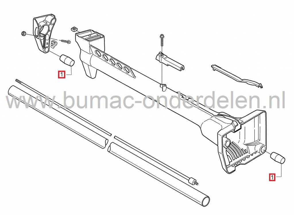 Antivibratierubber voor HUSQVARNA 225L, 225LD, 225RD, 225RJ, 227L, 227LD, 227R, 227RD, 227RJ, 232L, 232R, 232RD, 232RJ, 235FR