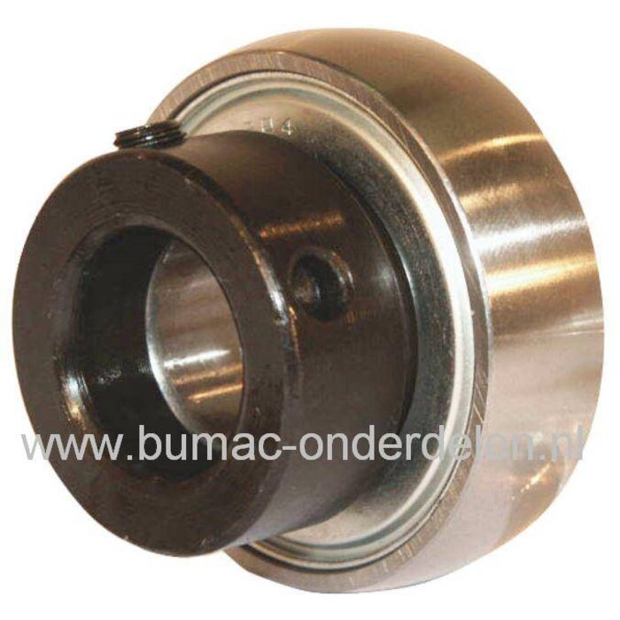 Lager met Houder voor Bluebird Verticuteermachine, Ontmosser Kogellager voor onder andere Bluebird F20 en F20B Lager met Ashouder