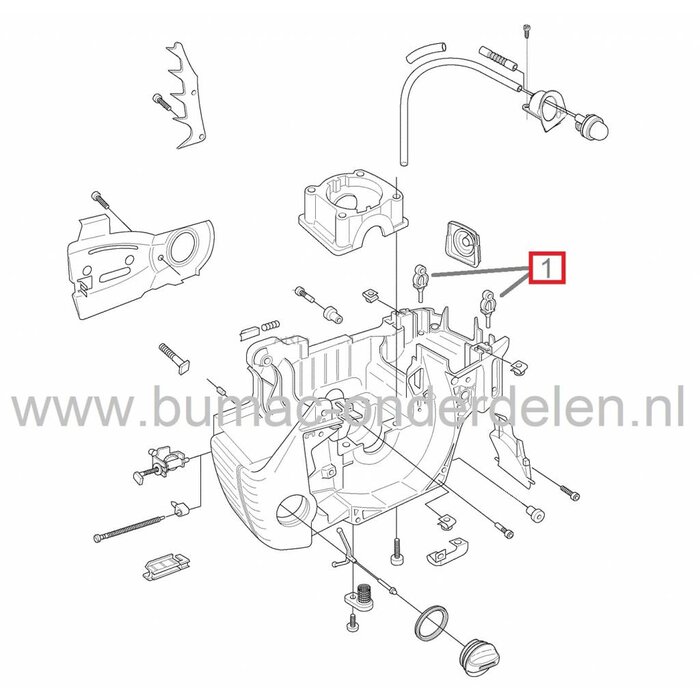 Ophangrubber voor Husqvarna, Jonsered, Partner, McCulloch Benzinekettingzagen, ELECTROLUX Antivibratierubber, HUSQVARNA 340, 345, 346XP, 350, 351, 353, 357XP, 359, 450, JONSERED 2141, 2145, 2149, 2150, 2159, Carburateur Buffer Ophanging