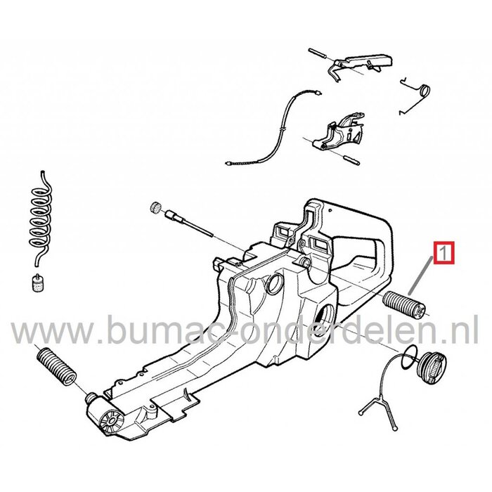 Trillingdemper voor Husqvarna 362 - 365 - 371 - 372 Motorzaag, Kettingzaag, Vibratiedemper, Ophangrubber, Trillingsdemper, Anti Vibratierubber, Jonsered, Flymo, onderdeel