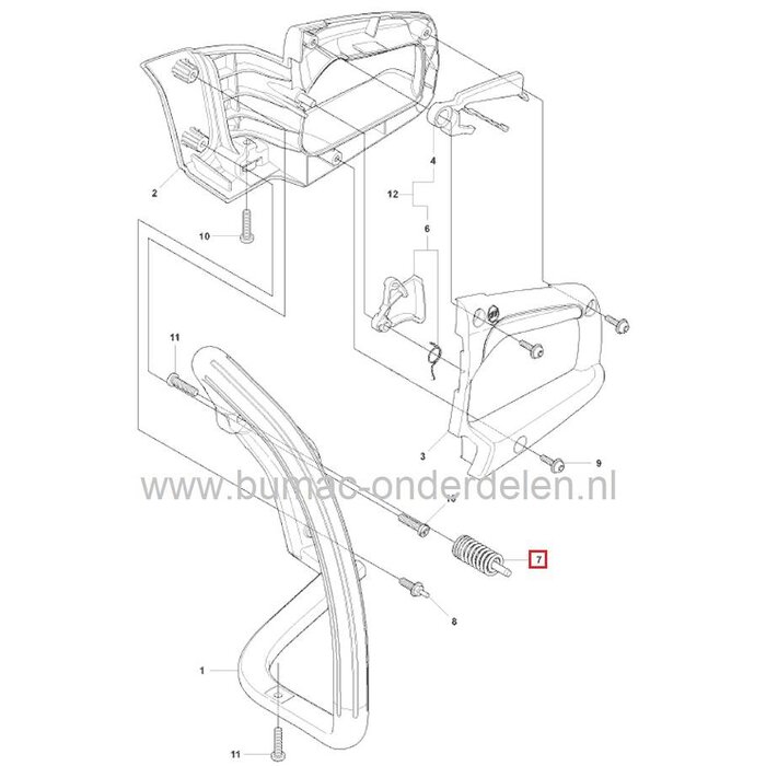 Dempingsveer Husqvarna 230, 235, 235E, 236, 236E, 240, 240E Jonsered CS2234, CS2238 Benzinekettingzaag, Dempveren ELECTROLUX Kettingzagen, Motorzagen, HUSQVARNA, JONSERED, PARTNER, MCCULLOCH Trillingsdempers, Antivibratieveren