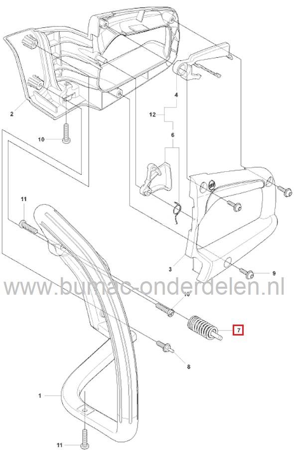 Dempingsveer Husqvarna 230, 235, 235E, 236, 236E, 240, 240E Jonsered CS2234, CS2238 Benzinekettingzaag, Dempveren ELECTROLUX Kettingzagen, Motorzagen, HUSQVARNA, JONSERED, PARTNER, MCCULLOCH Trillingsdempers, Antivibratieveren