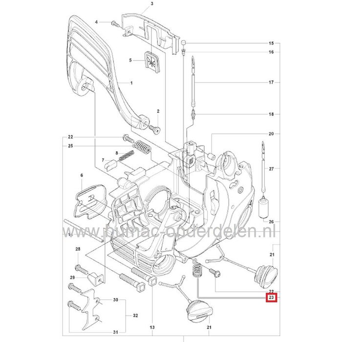 Dempingsveer Husqvarna 230, 235, 235E, 236, 236E, 240, 240E Jonsered CS2234, CS2238 Benzinekettingzaag, Dempveren ELECTROLUX Kettingzagen, Motorzagen, HUSQVARNA, JONSERED, PARTNER, MCCULLOCH Trillingsdempers, Antivibratieveren